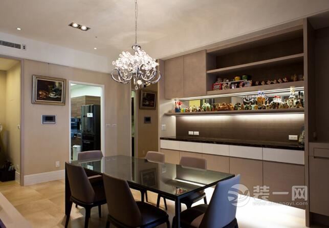 餐厅客厅一体设计 北京城建琨廷176平四居室装修效果图