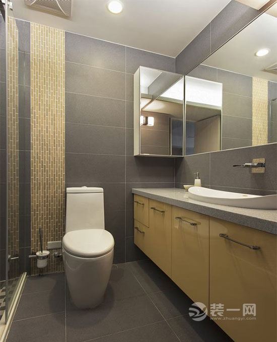 两小套房打通145平四居室 通辽装修网简约风格案例--卫浴间