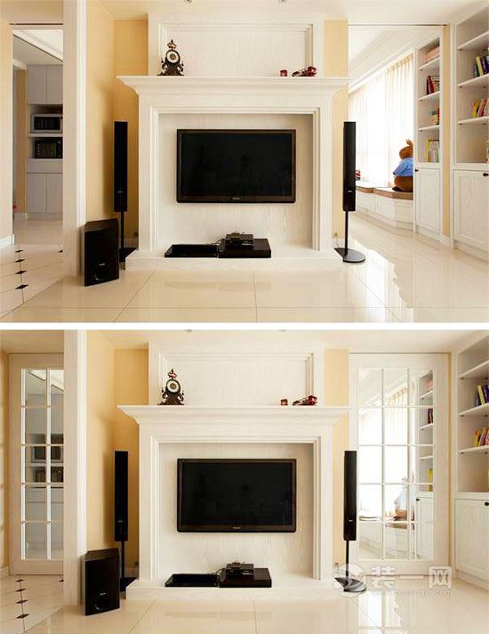 绵阳装修网分享95平米淡雅系小家 暖色造就温馨生活：电视背景墙