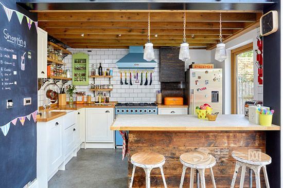 通辽装修网分享四口之家的古朴色彩设计案例效果图：厨房