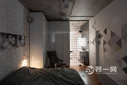 武汉绿地国际金融城145平三居室工业风格装修效果图