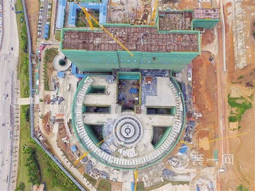 广西国际壮医医院主体工程俯瞰图