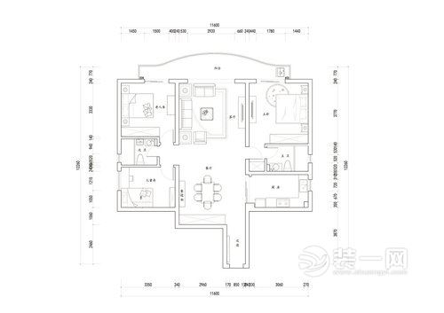 上海装饰公司140平简约风格装修效果图