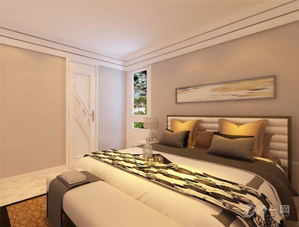 哈尔滨学伟国际城-80平米二居室-现代风格-卧室装修效果图