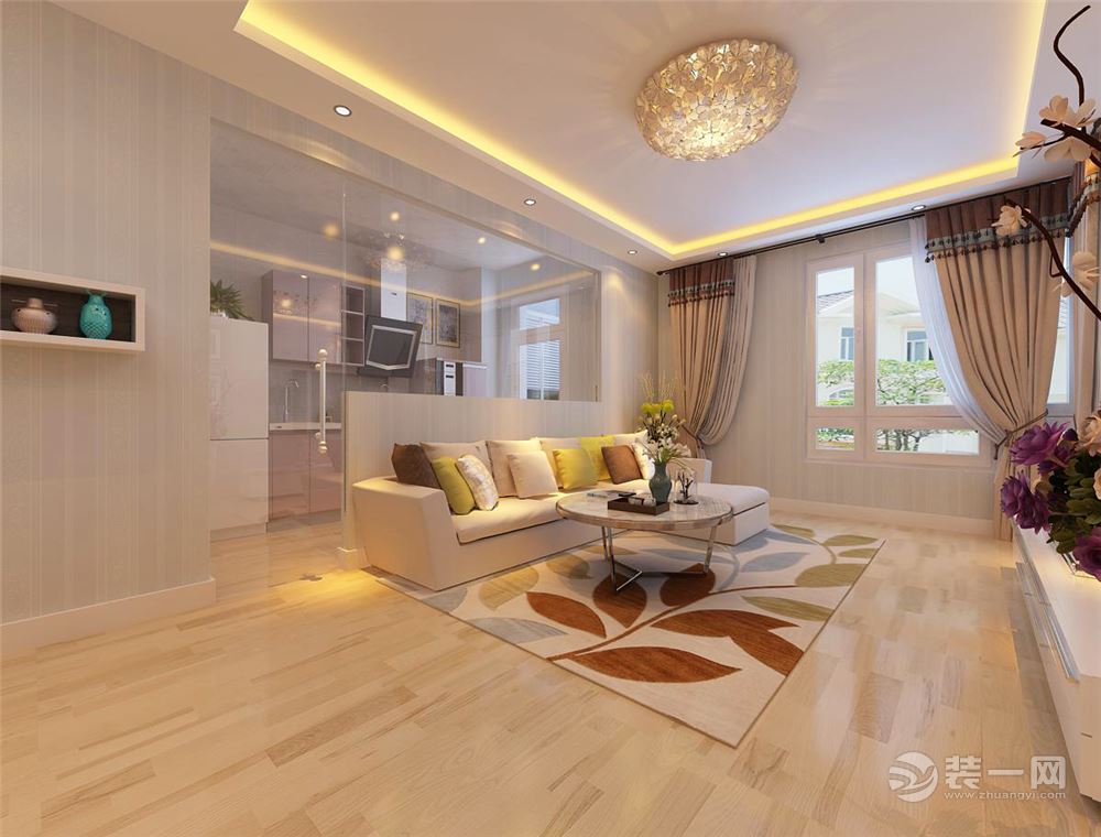 哈尔滨天悦小区-58平米二居室-现代风格-客厅装修效果图