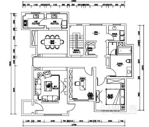 219平米新古典风格四居室装修效果图