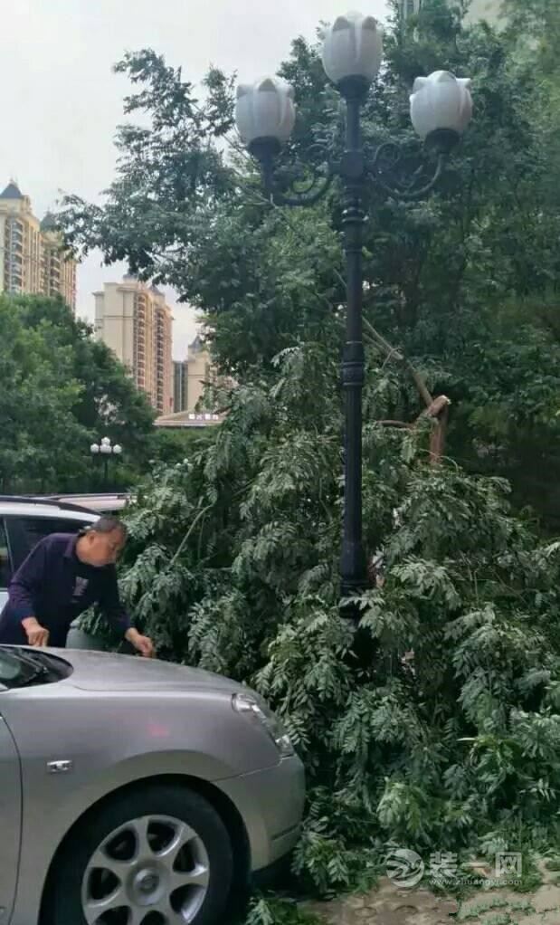 大风吹落大块墙皮砸损多辆汽车 太原某小区业主质疑