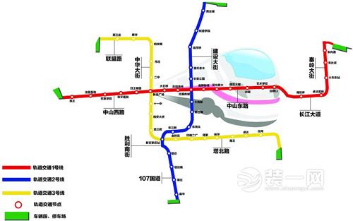 石家庄地铁1-3号线规划图