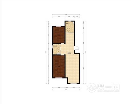 119平米港式风格二居室装修平面布置图