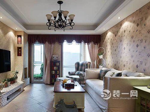武汉清江山水89平两室两厅现代美式风格装修设计效果图
