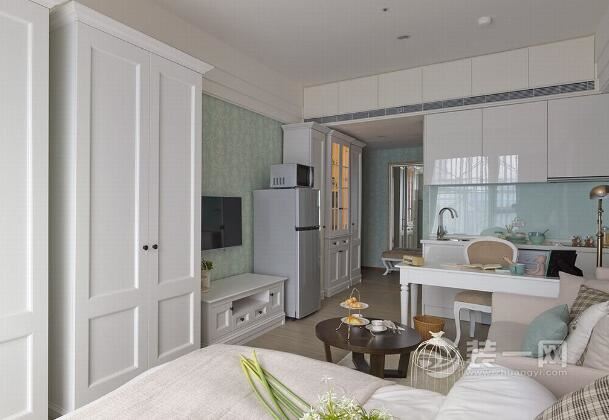 50平米一居室装修 北京美式风格小户型单身公寓设计