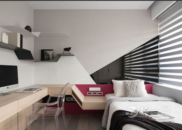 线条感的卧室设计 北京135平米三室两厅装修效果图