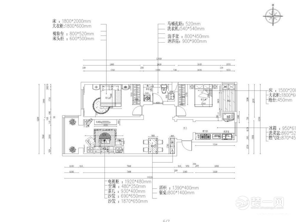 天津植园里93平米两居室新中式设计效果图 小荷幽香