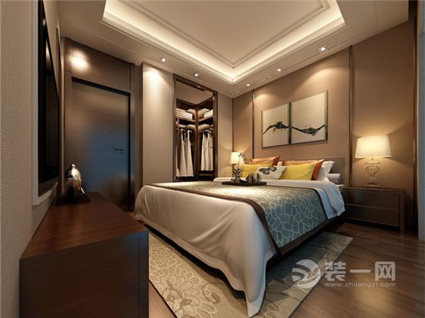 120平新中式风格三居室装修案例
