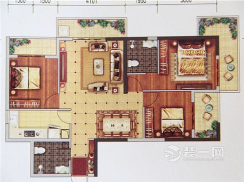 123平米现代简约三居室装修效果图