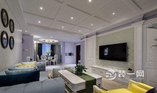 武汉世纪江尚158平三居室清新美式风格装修效果图