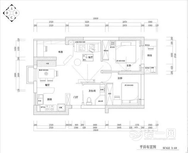 126平米美式风格三居室装修效果图