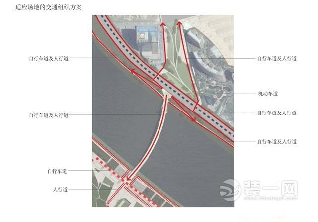 长沙三馆一厅跨浏阳河人行景观桥入围方案方案1：“河图凤至”