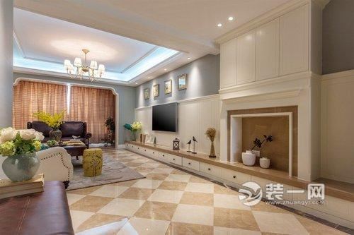 武汉金鑫国际B户型109平三室两厅美式田园风格装修效果图