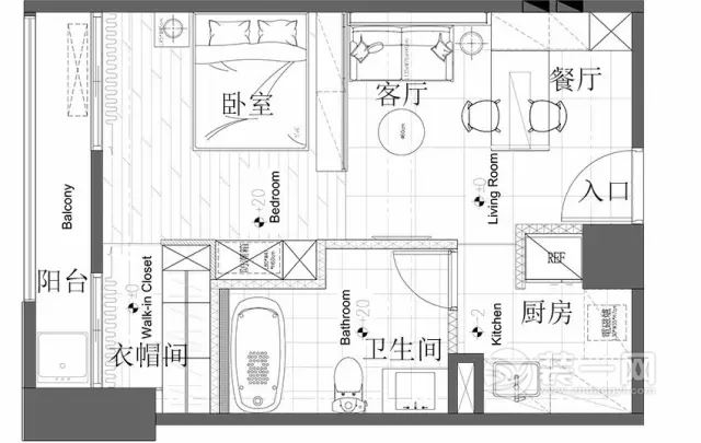 33平单身公寓二手房装修改造案例