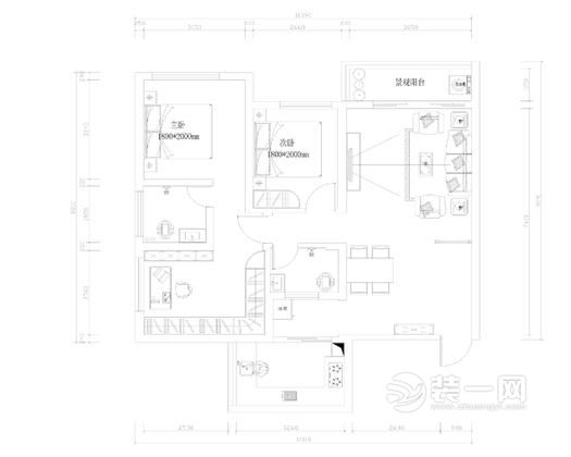 82平米新中式风格三居室装修效果图