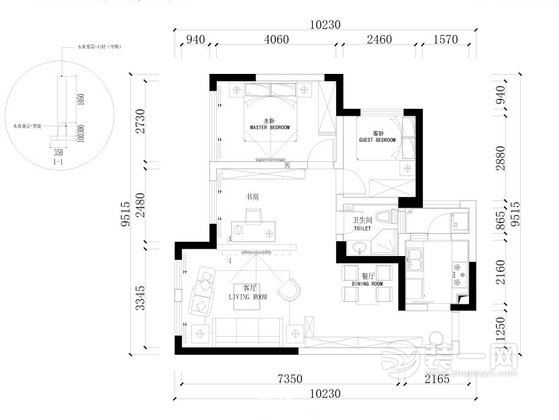 80平米现代简约风格二居室装修效果图