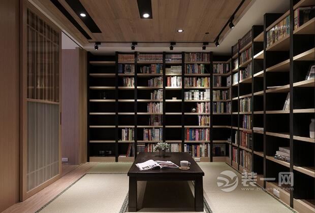 客厅隔断书房的设计 爱书人士的成都大户型装修效果图