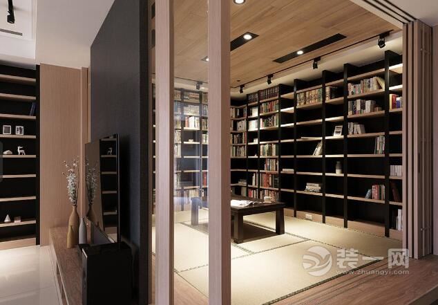 客厅隔断书房的设计 爱书人士的成都大户型装修效果图
