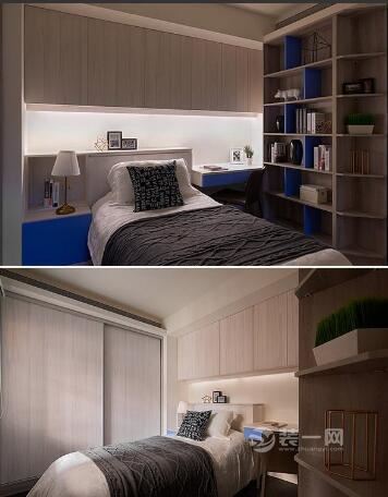 85平米两室一厅装修效果图 成都奶茶色小户型设计案例