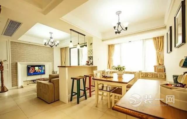 扬州四季金辉107平米三室两厅一厨一卫休闲小美式风格装修案例