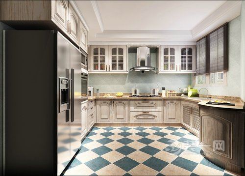 厨房装修效果图 深圳宏发世纪城二期三室一厅欧美风格装修效果图