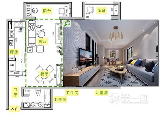 深圳装饰公司荐两房改三房装修案例