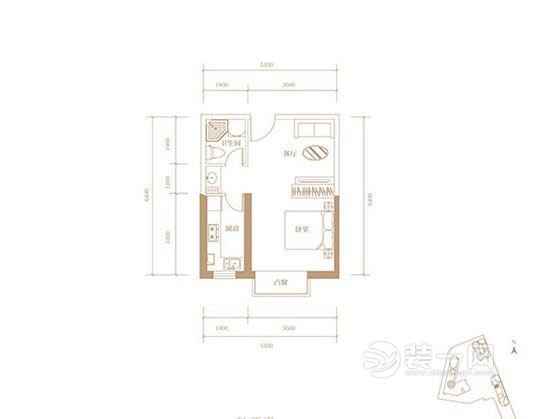 昆明中房路易公元48平方米户型