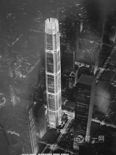 江北新区摩天大楼组团中最高楼设计效果图
