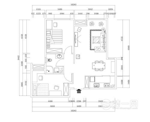 天津诺德中心91平米二居室简欧风格装修设计 半包4万