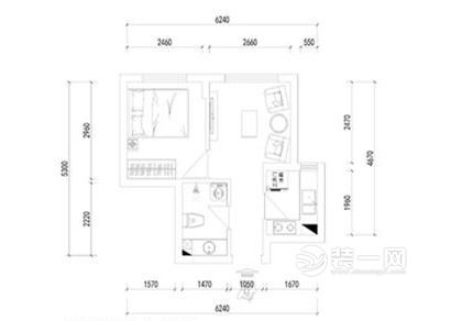 33平米田园风格一居室装修效果图