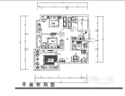 109平米美式风格三居室装修效果图