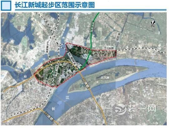 长江新城起步区范围示意图