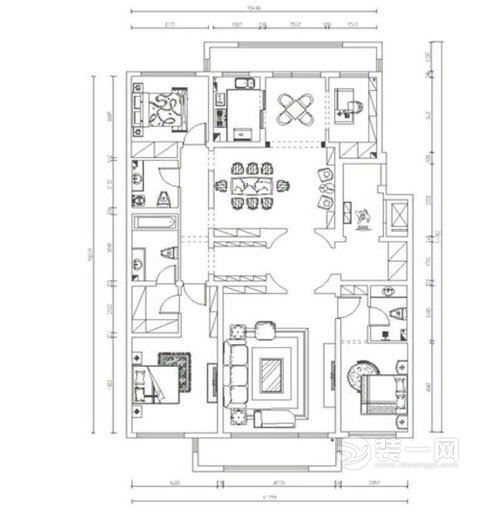 220平米港式风格五居室装修效果图