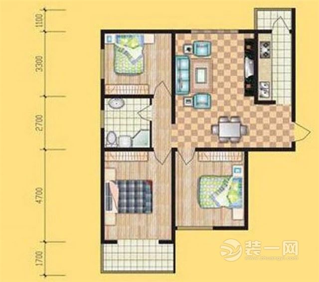 张家口水岸云天三室两厅119平北欧风格装修案例效果