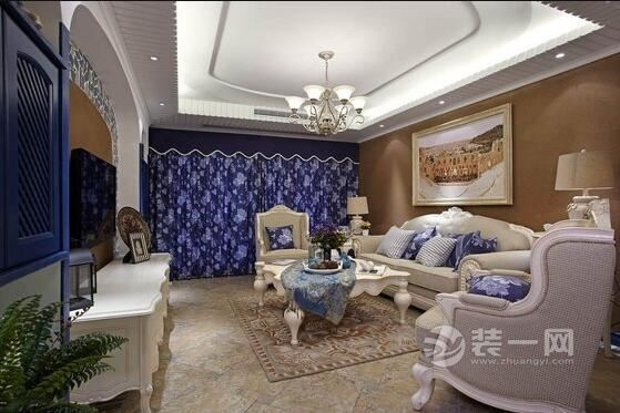 客厅装修效果图 120平米房屋装修设计图 广州碧桂园豪进广场地中海案例