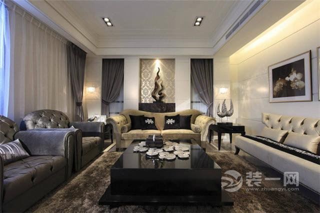 132 平方米新古典融合客厅装修效果图 现代时尚奢华