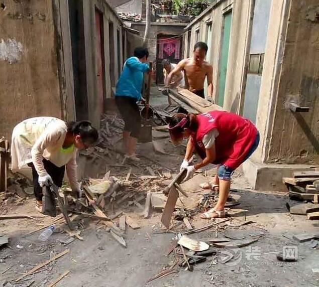 泰安青山社区集中清理堆放建材垃圾