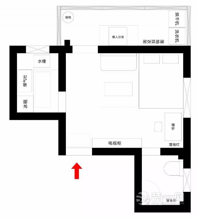 24平米超小户型装修 独特格局布置打造自然惬意空间