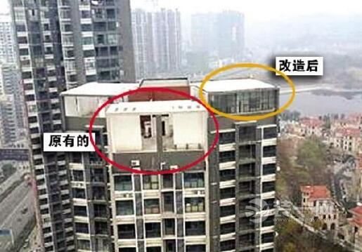 宜昌一小区有业主在顶楼装修改建出租房 违章建筑多