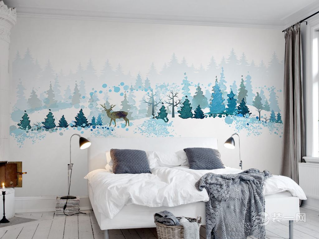 极简主义北欧风格卧室效果图