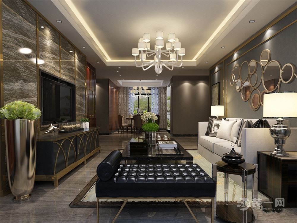 天津江南城135.6平三室两厅装修 现代简约设计案例