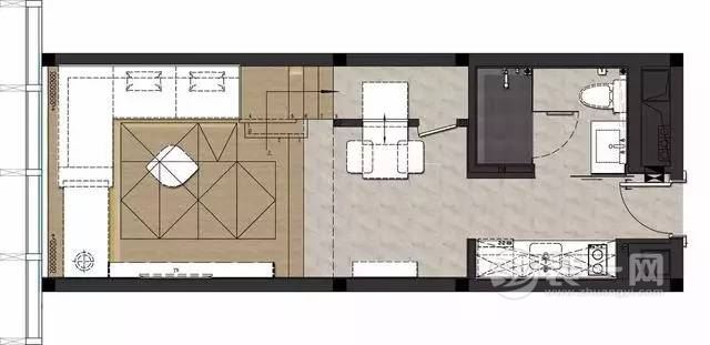 35平米单身公寓装修平面图