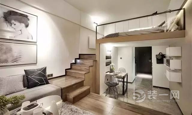 35平原木风loft单身公寓装修案例