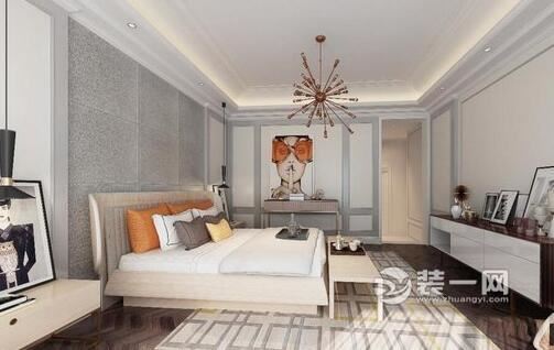 郑州绿地滨湖国际城116平三居现代简约卧室装修效果图
